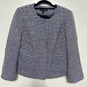 NWT Navy J. Crew Silk Tweed Jacket Size 6